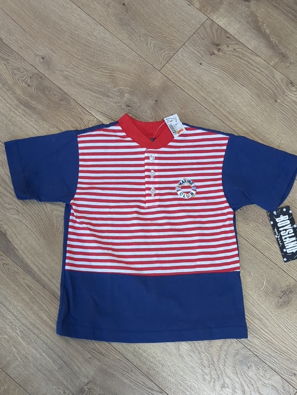Vintage Boysland  Striped kids shirt Size 4 NWT